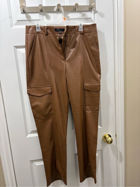 Dynamite Pants - Dynamite Tan Faux Leather Utility Pants